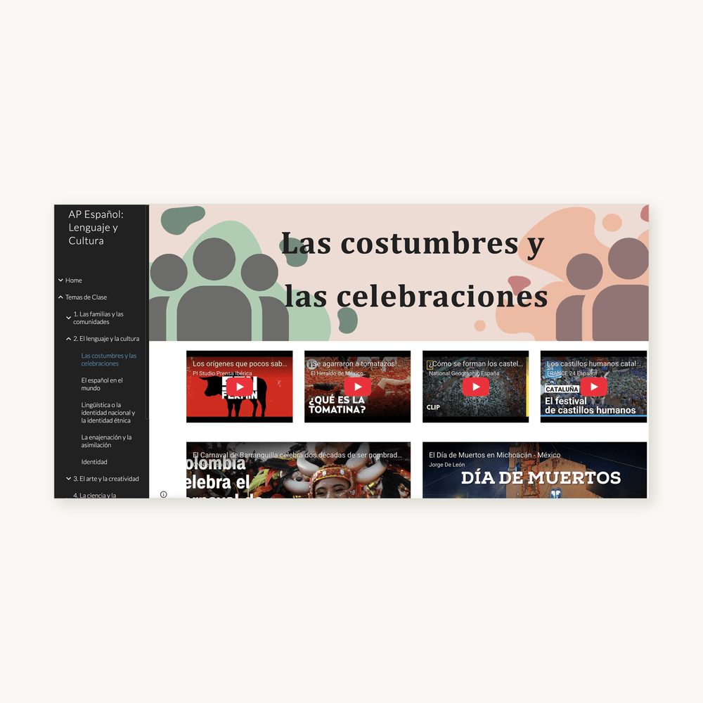 Preview 6 of the AP Spanish — Google Site materials