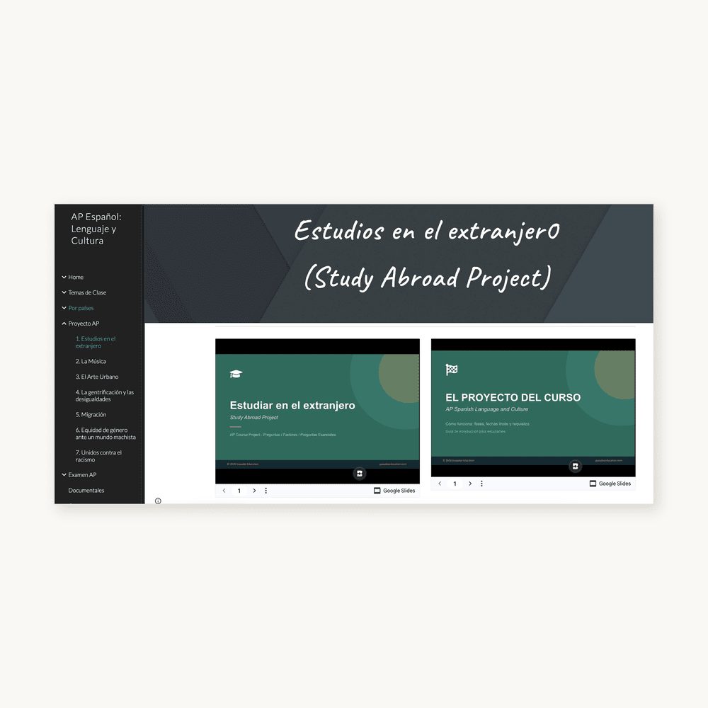 Preview 9 of the AP Spanish — Google Site materials