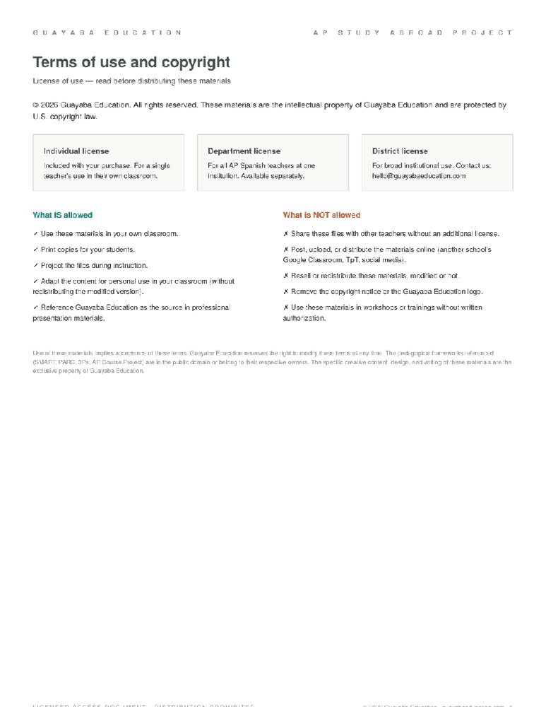 Preview 6 of the AP Study Abroad Project materials