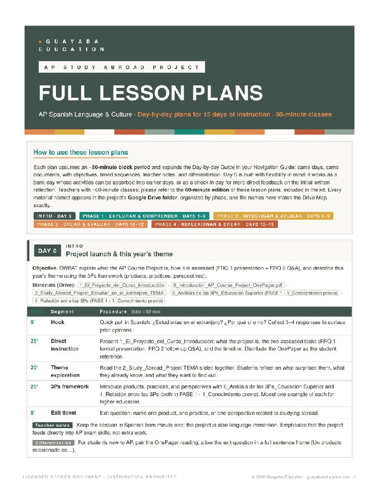Preview 7 of the AP Study Abroad Project materials
